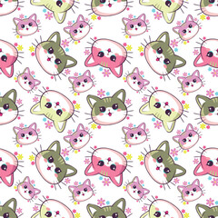 seamless pattern with cats