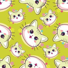 seamless pattern with cats