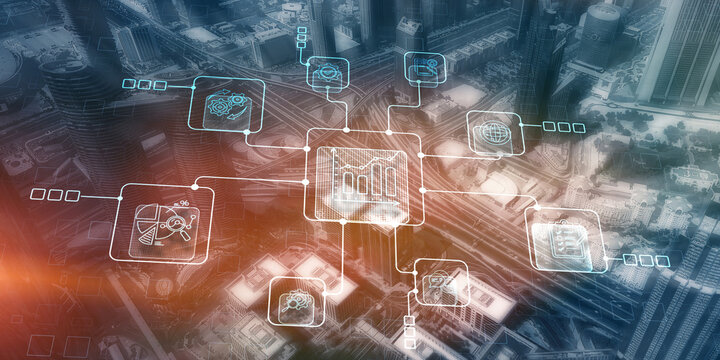 Analytics Finance and Business concept. Big data analytics and business intelligence BI - Powered by Adobe