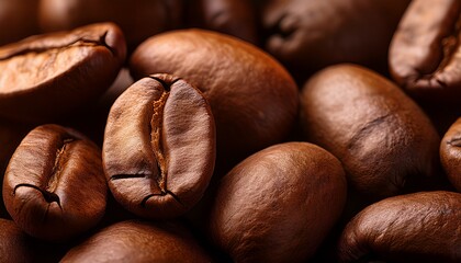 a group of brown coffee beans