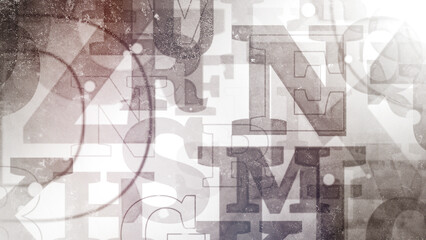 アルファベットが並んだヴィンテージ風の背景 - モノトーン