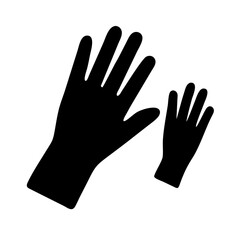Fototapeta premium Black vector of medical gloves in silhouette style 