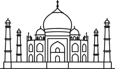 taj mahal vector illustration