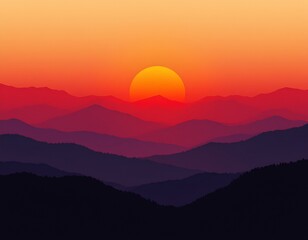 Obraz premium a gradient background transitioning through volcanic sunset tones of molten orange, deep red, smoky gray, and dark purple with a smooth and visually appealing blend.