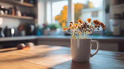 Coffee Mug in CHARACTER NAME Style on Kitchen Table

