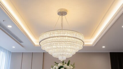 Elegant White Crystal LED Chandelier for Luxurious Interiors

