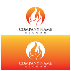 fire flame logo and vector template