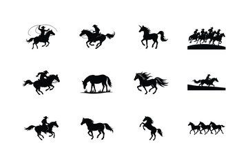 horse silhouettes collection