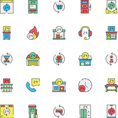 Time and Clock Line Icons. Editable Stroke. Pixel Perfect. For Mobile and Web. Contains such icons as Clock, Time, Deadline, Calendar, Smartwatch.