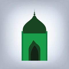 Dome and gate of a mosque a islamic architecture with an abstract background