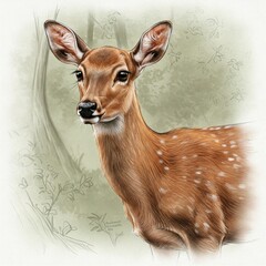 사슴, animal, 야생 동물, 포유동물, 네이처, 난폭한, 영양, 갈색, 달러, 어리다, 공원, 귀, 고개, 목초, 인물사진, 귀여운, 임팔라, green, 모피, 사파리, 사냥