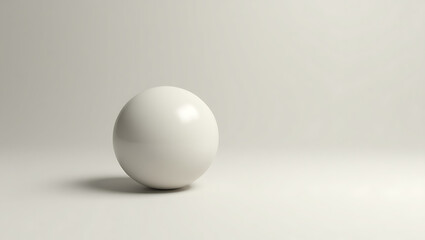 White sphere on neutral background