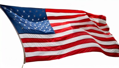 Obraz premium waving american flag on white background