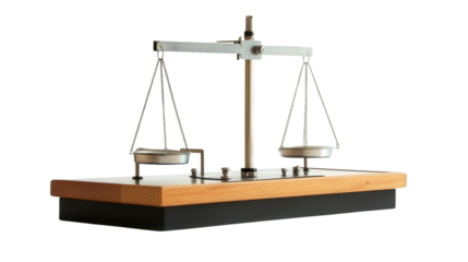 Balance scale for classroom experiments, Transparent background, PNG file
