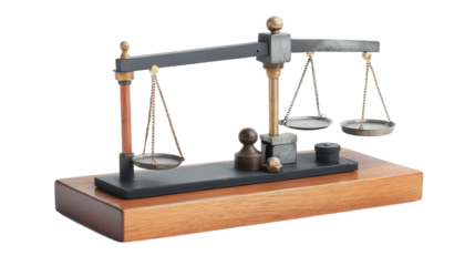 Balance scale for classroom experiments, Transparent background, PNG file