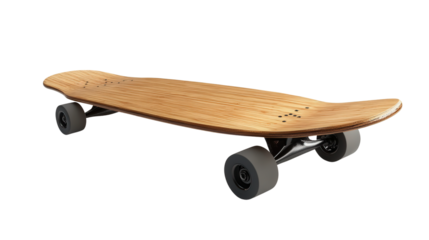 Bamboo composite longboard, Transparent background, PNG file