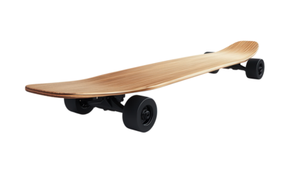 Bamboo composite longboard, Transparent background, PNG file