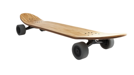 Bamboo composite longboard, Transparent background, PNG file