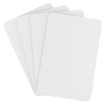 Blank Playing Cards Fan Stack, Mockup. 3D rendering isolated on transparent background