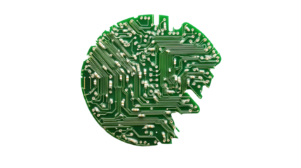 Biodegradable circuit component, Transparent background, PNG file