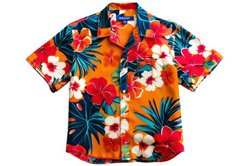 Bright colorful Hawaiian short sleeve shirt with large floral print tropical design, casual summer attire, beach vacation, leisurewear for men