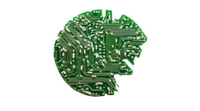 Biodegradable circuit component, Transparent background, PNG file