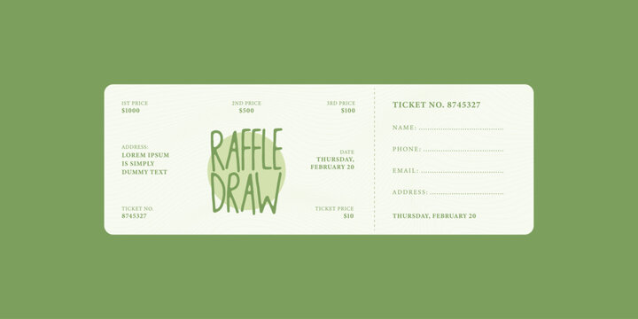 Raffle ticket template, raffle draw ticket template, print ready, raffle ticket, raffle paper voucher, charity, fundraising event ticket template