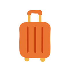 Modern orange suitcase vector illustration. Perfect for travel, vacation, and tourism design projects. Vibrant luggage icon suitable for web, print, and digital use.