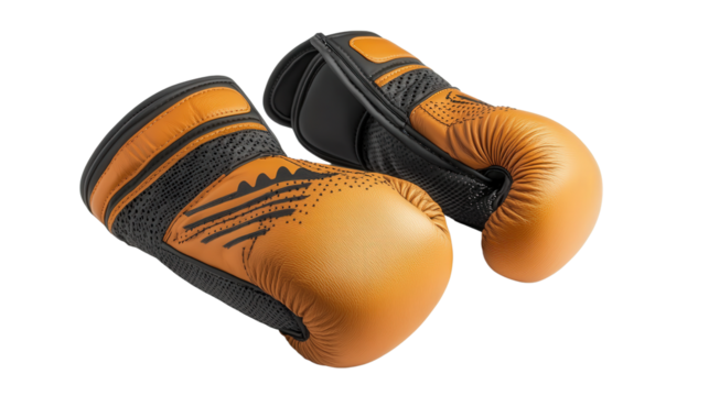 Boxing focus mitts with smart impact sensors, Transparent background, PNG file