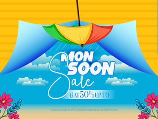 Monsoon sale art  vector design