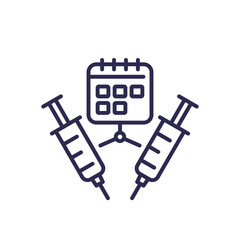 regimen line icon with calendar and syringes