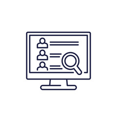 search people online line icon on white