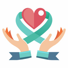 Fototapeta premium Suicide Prevention Month Vector Symbols - Awareness Ribbon, Support Icons, Mental Health on White Background