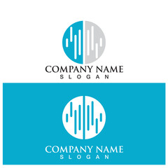 sound wave tone logo and vector template