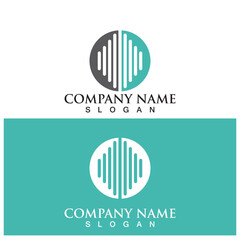 sound wave tone logo and vector template