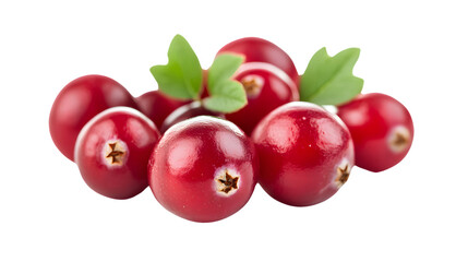 Obraz premium Fresh Cranberry Isolated on Tranasparent Background for Vibrant Food Photography
