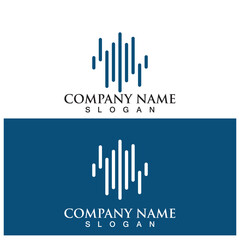 sound wave tone logo and vector template