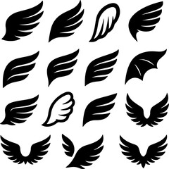 Fototapeta premium Seamless pattern of black bird wings and feathers in tribal tattoo style