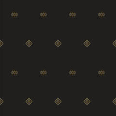 Gold Gradient Star on Black background. Christmas or New year Party Decoration. Outline Star Seamless Pattern background. Elegant Vintage Aesthetic Boho Textile Print. Wrapping Paper, Baby Wall Art 