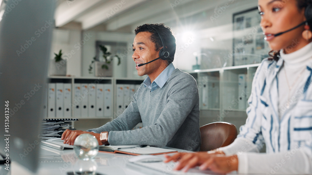 Fototapete computer, contact us and support with man in call center for assistance, feedback or online help. co