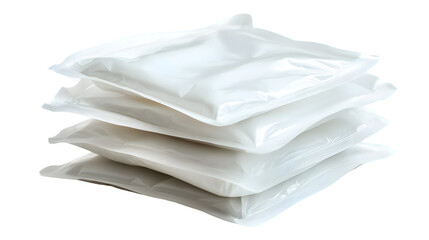 Blank Wet Wipes Flow Pack Isolated on Transparent Background