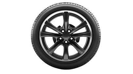 Obraz premium Shiny Car Wheel Isolated on Tranasparent Background - Professional Automotive Image