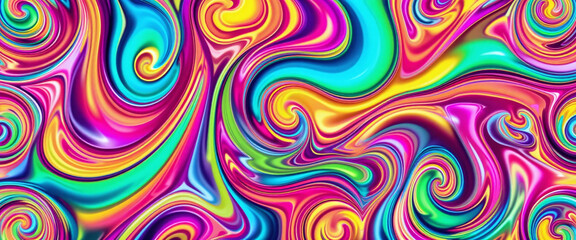 Obraz premium Seamless psychedelic abstract background with fluid swirls