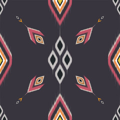 ikat pattern geometric diamond shapes and abstract floral motifs