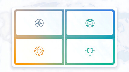Clean Infographic Template Four-Section Layout for Data Visualization