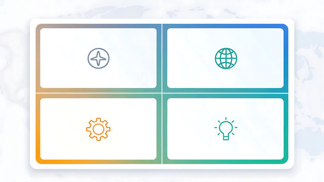 Clean Infographic Template Four-Section Layout for Data Visualization