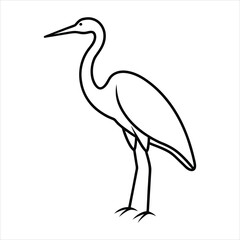 Obraz premium Line art of an egret.