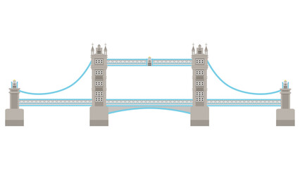 cable bridge over white background