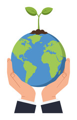 Sprout Earth in two hands 03