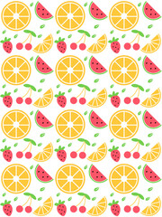 Pattern of summer fresh fruit for decoration, wallpaper, etc